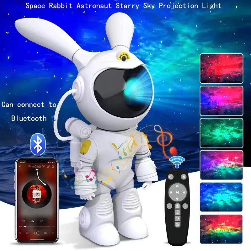 

Bluetooth Space Rabbit Bluetooth Starry Sky Projection Laser Light Bedroom Bedhead Starry Sky Atmosphere Light Nightlight