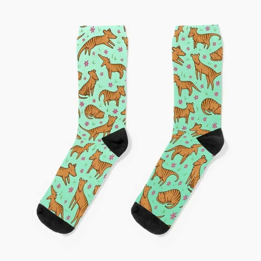 

Thylacine Pattern Socks heated winter thermal Toe sports Man Socks Women's
