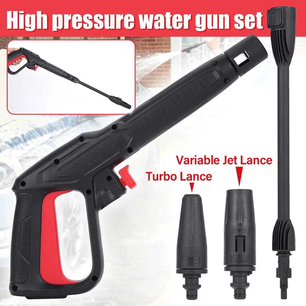 

AR high-pressure water gun set +fan-shaped nozzle+turbine nozzle for administration road gardens car household cleaning washing