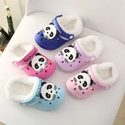 Kid Shoe Girl Cartoon Cotton Slippers Newborn Boy Detachable Cotton Shoe Plush Indoor Baby Hollowed Out Cotton Slippers Two Wear