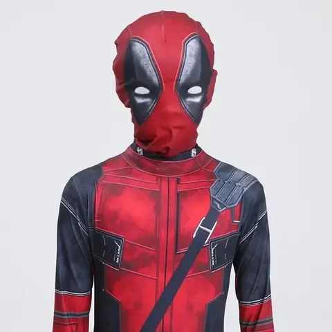 Barn Deadpool Bodysuit Superhjälte Cosplay Jumpsuit Dräkt Pojkar Fantasy Filmkaraktär Peter Parker Klä Mask Maskeradkostym Stängsel 6 best sales cosplay Rem - №4