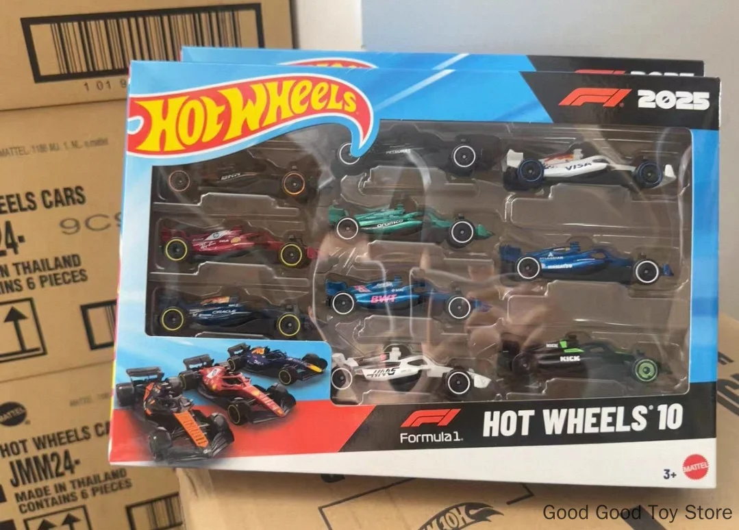 In Stock Hot Wheels Formula 1 Jmm24 F1 10-Car Set Ferrari Mercedes Mclaren 1:64 Diecast Model Collectible Car Toy Ornament Gift