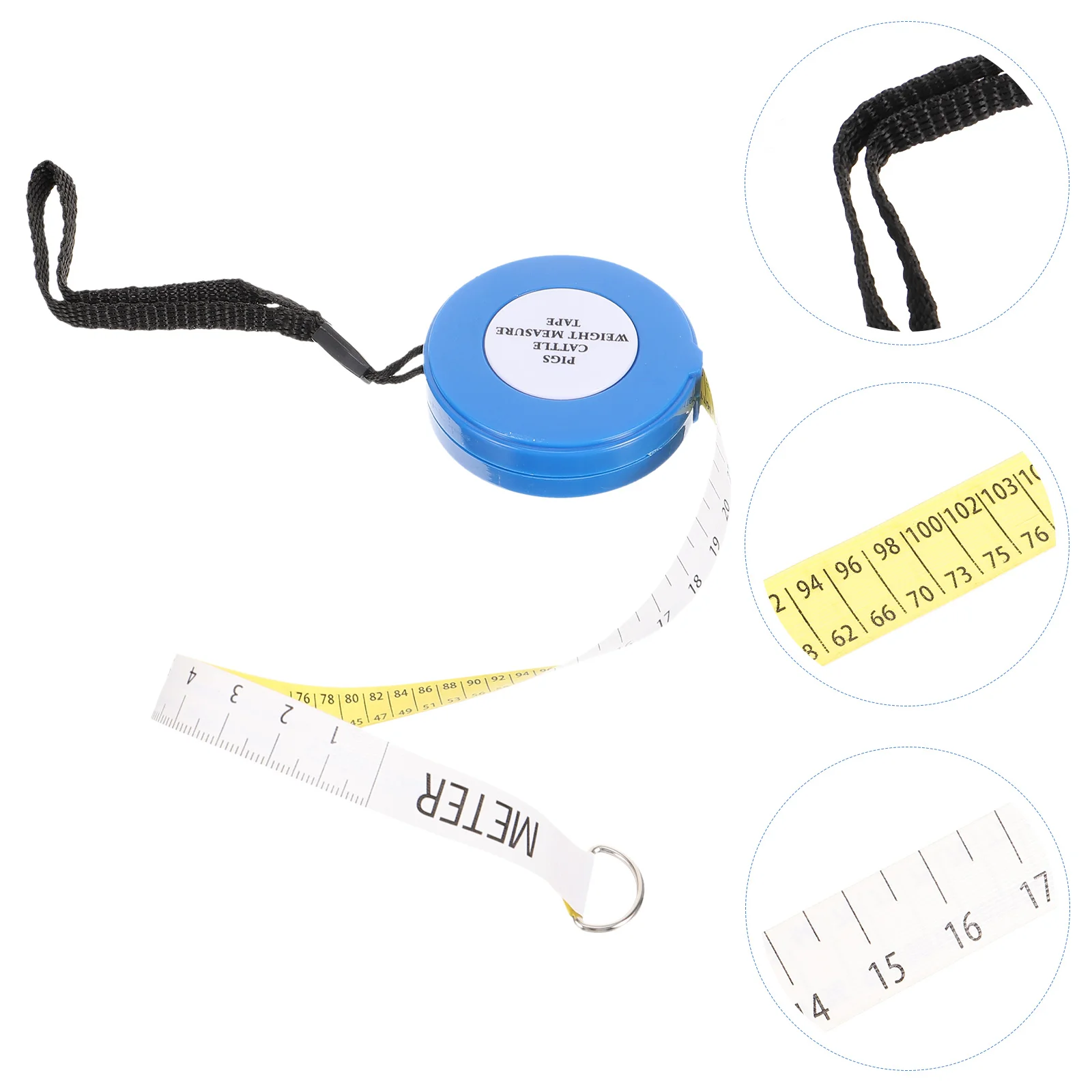 

Animal Weight Tape Measure 250cm x 14 5mm Portable Livestock Horse Goat Cattle Measuring Tool Clear Scale Easy Storage