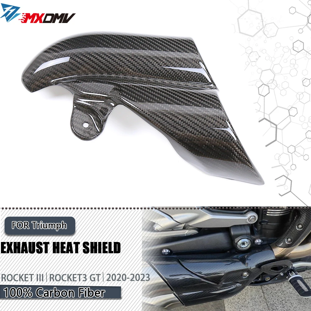 For Triumph Rocket III Rocket3 GT 2020 2021 2022 2023 Motorcycle Carbon Fiber Exhaust Heat Shield Accessories Cover Parts Kits