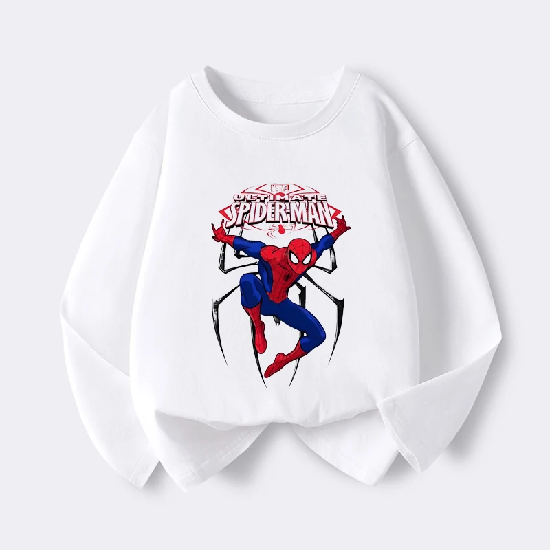 

Marvel Authorized Retro SpiderMan Comic Long Sleeve T-Shirt Large Size Streetwear Pure Cotton Comfortable Fit Graphic Tee