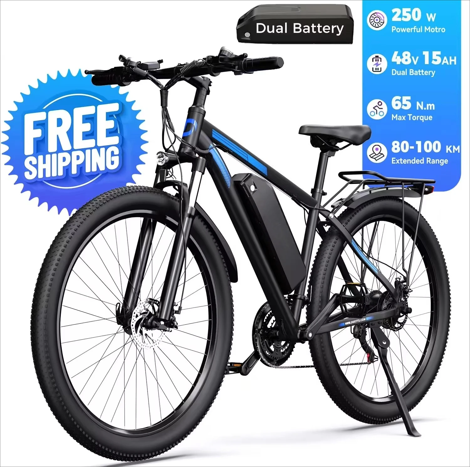 

C29 Pro 48V 750W Brushless Motor Mountain Electric Bike with 21-Speed and Disc Brake
