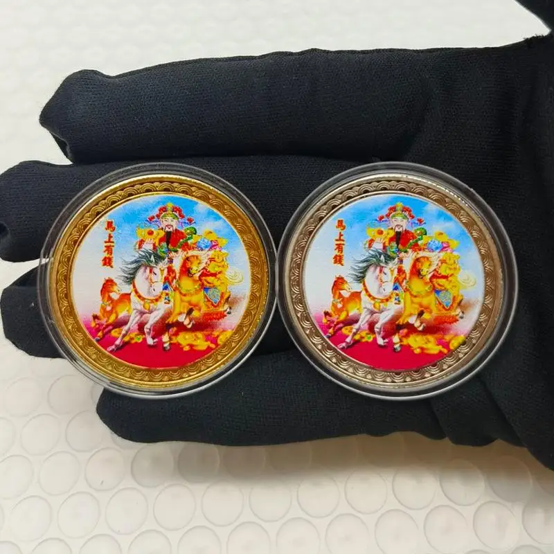 【WO-OW】وسام الحصان 2026 حصان زودياك صيني السنة الجديدة تذكارية عملة الحصان الحرف المعدنية هدية ميدالية تذكارية #6