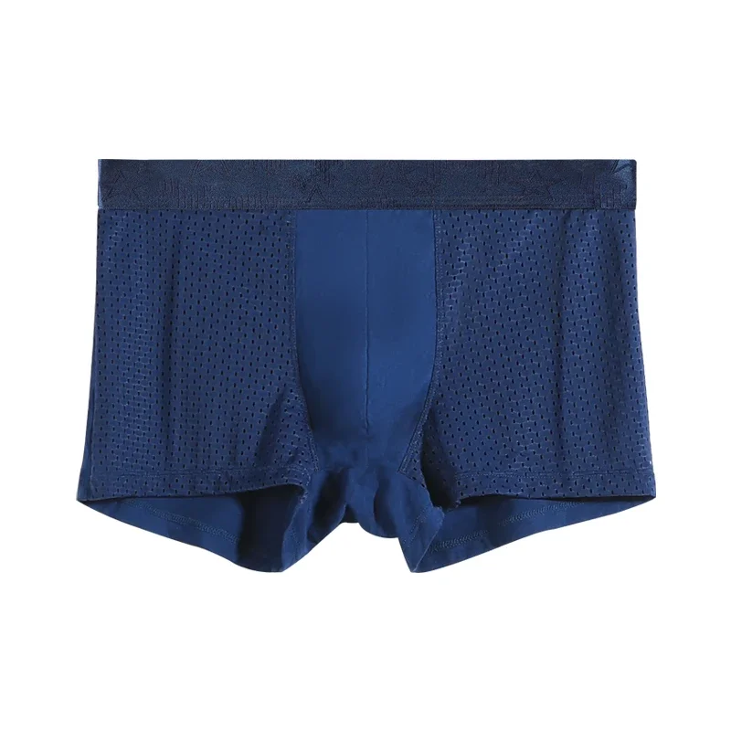 5 قطع من الملابس الداخلية للرجال ذات الشعار الشعبي من الحرير الجليدي هي شورت صيفي رقيق يسمح بمرور الهواء، شورتات بوكسر ذات طابع شخصي في الصيف