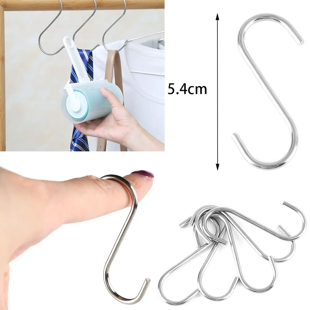 5/10/20pcs Bathroom Stainless Steel Organizer Storage Rack Clasps Hooks S Shaped Hook Hanger