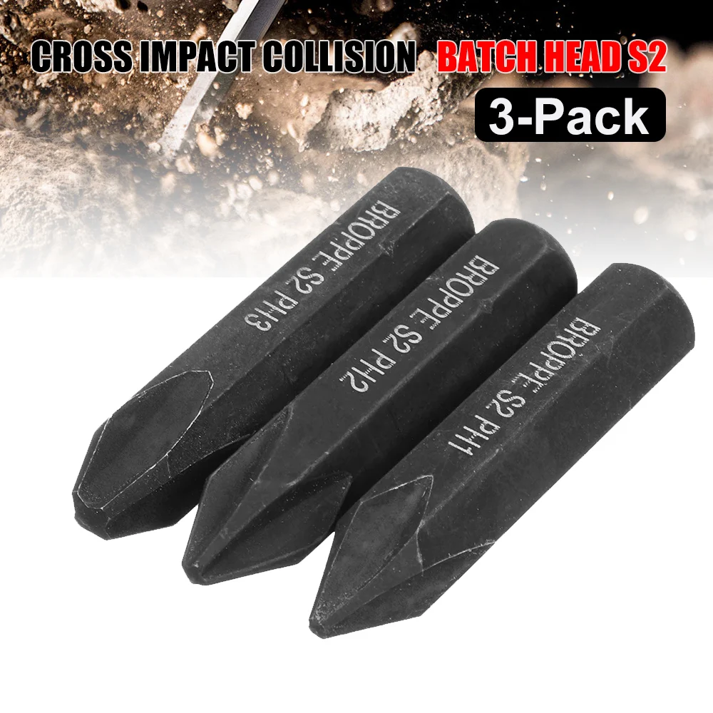 Set di punte per cacciavite da 3 pezzi per Set di cacciaviti a percussione per impieghi gravosi Set di punte per cacciavite magnetico elettrico a