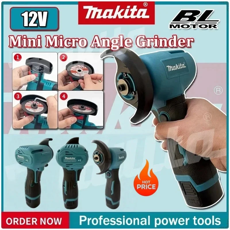 Makita Cordless Mini Angle Grinder 19500RPM Rechargeable Grinding Cutting Polishing Power Tool