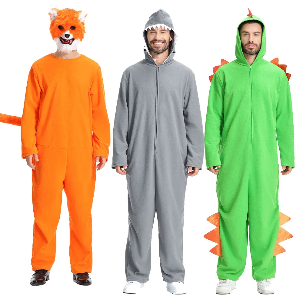 Erwachsene Hai Cosplay Fuchs Overall Kostüm Dinosaurier Nachtwäsche Stram pler für Männer Frauen Outfits Halloween Karneval Party Verkleidung Anzug