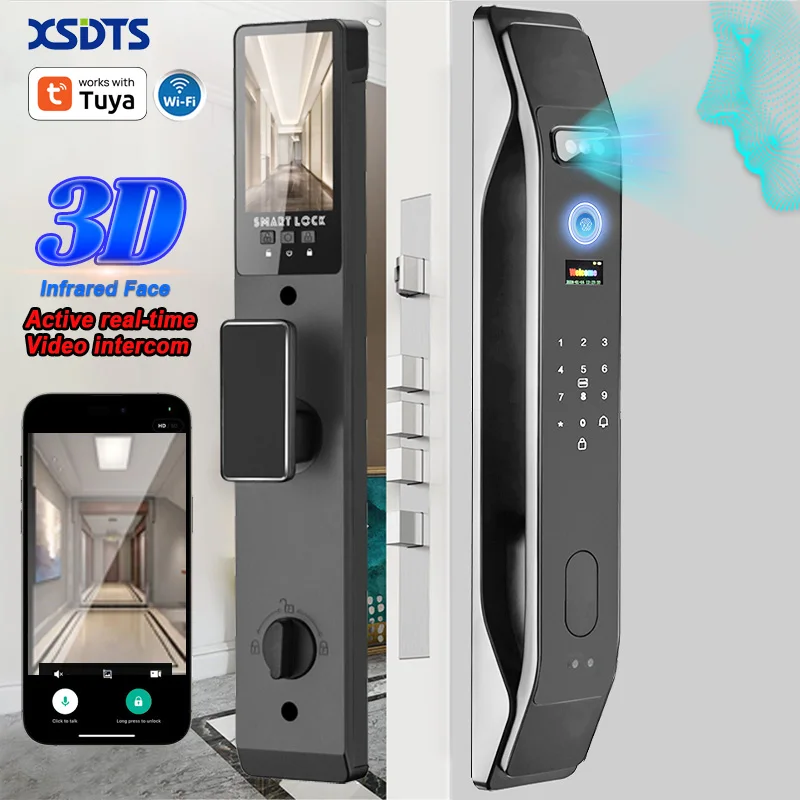 The XSDTS K9 is used in conjunction with the graffiti smart door lock, with face fingerprint password unlock and real-time inter