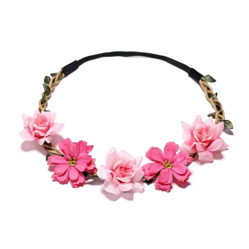 

Rose Flower Bride Hair Accessories Wreath Decoration Floral Hoop Garland Flower Crown Flower Headband Tiara Women Headwear
