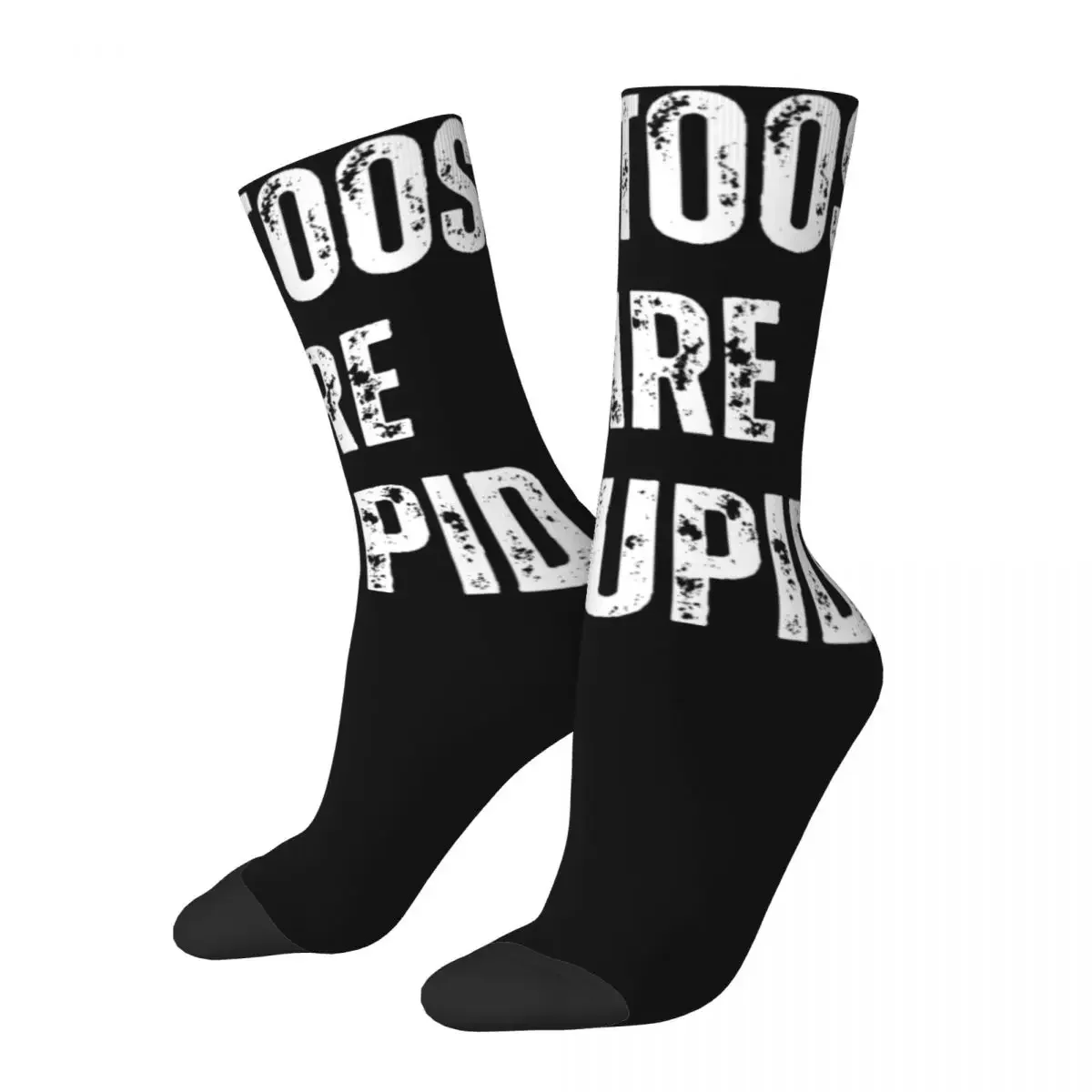 Retro Tattoos Are Stupid Design Print Socks Accessories All Season Super Soft Crew Socks Non-slip