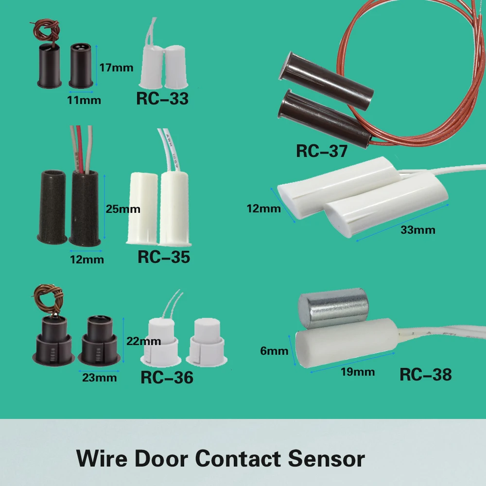 20PCS/BAG Rolling Embedded Door Contact Sensor With 25CM Cable NO Signal Output Brown Color Magnetic Switch Security Alarm