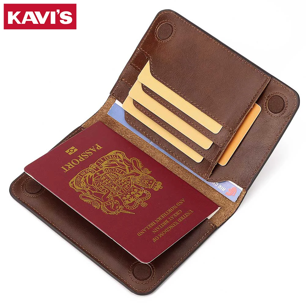 Genuine Leather Protective Passport Holder Travel Essentials Passport Cover RFID Blocking Credit Card Holder Storage Bag