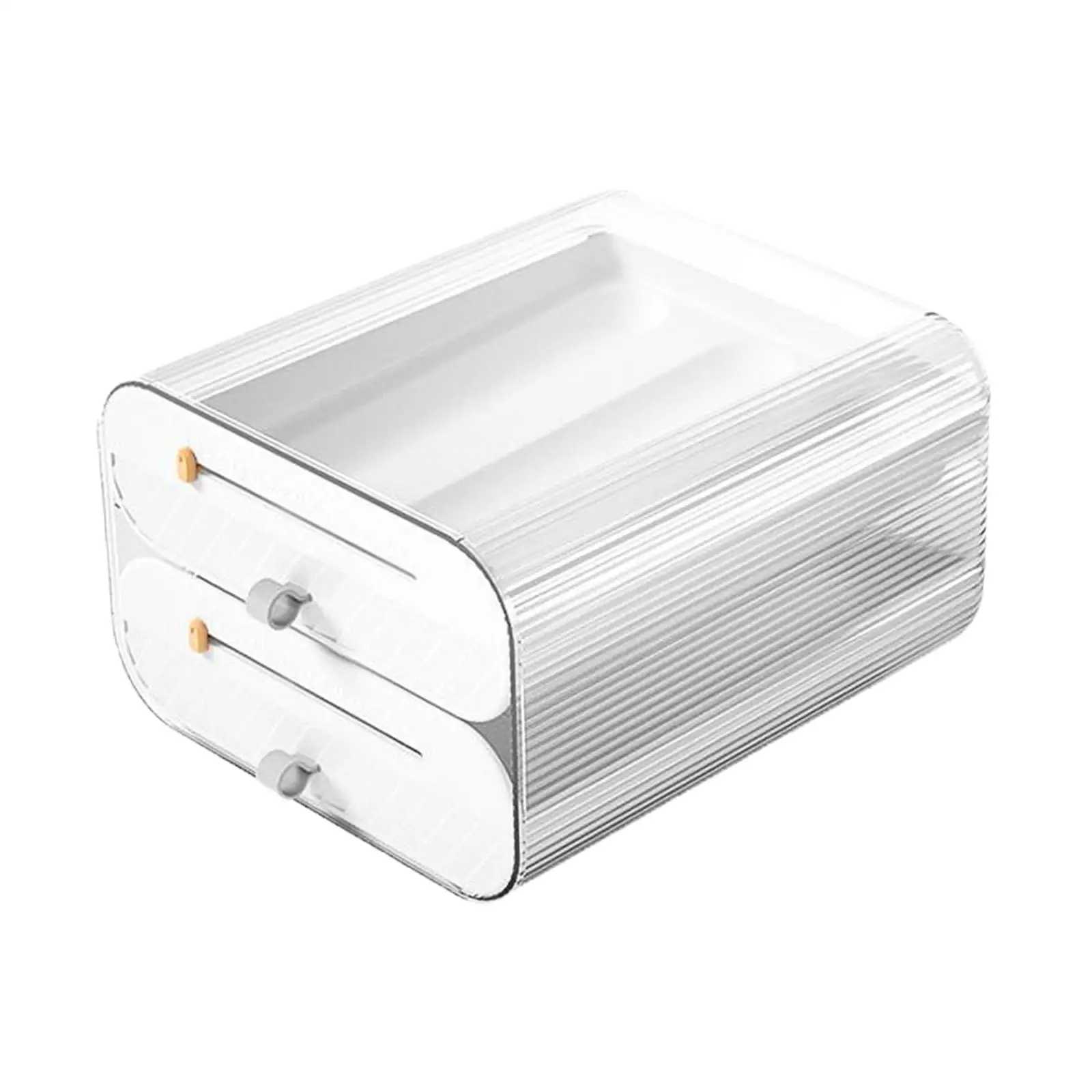 Clear Egg Container with 2 Tier Drawer and Date Tracker Stackable Tray for Fridge Cabinet and Countertop Storage Solutions