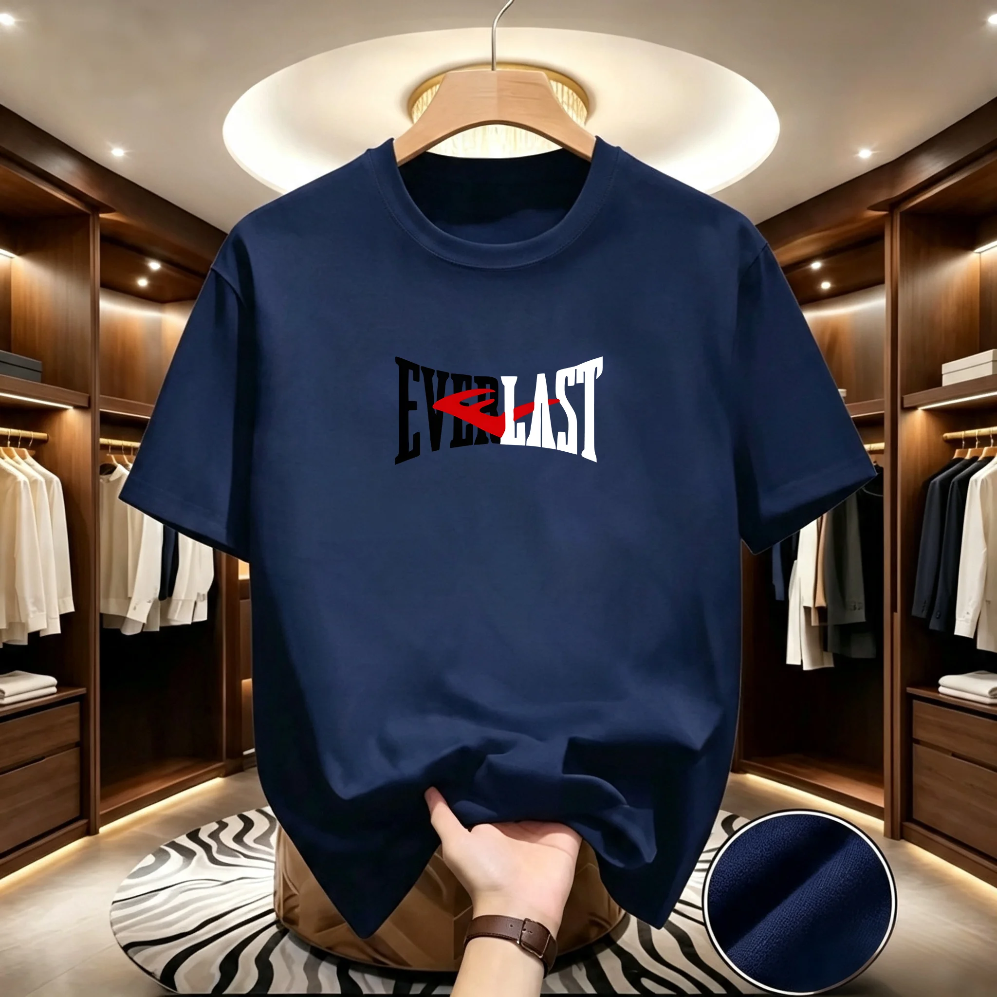 Summer Luxury Casual Brand Letter-Printed Short-Sleeved Men's Fashion Design Round-neck Half-Sleeve T-Shirt