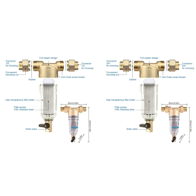 Máy Lọc Tiền Lọc Nhà Spin Down Lọc Nước Trầm Tích Trung Tâm Tiền Lọc Dropship