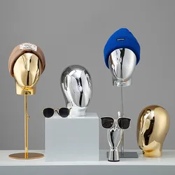 Eletric Plated Gold/Silver Female Mannequin Head For Hat Wigs Display