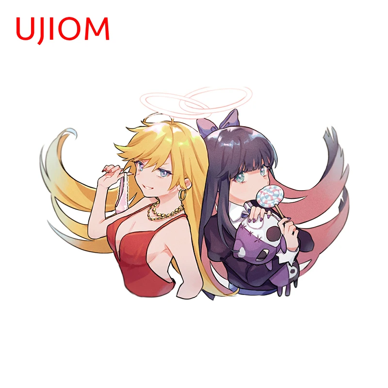 UJIOM 13cm × 9cm Panty And Stocking Artistic Wall Sticker Fashionable Cartoon Girls Veneer Decals Simple Cupboard Accessories