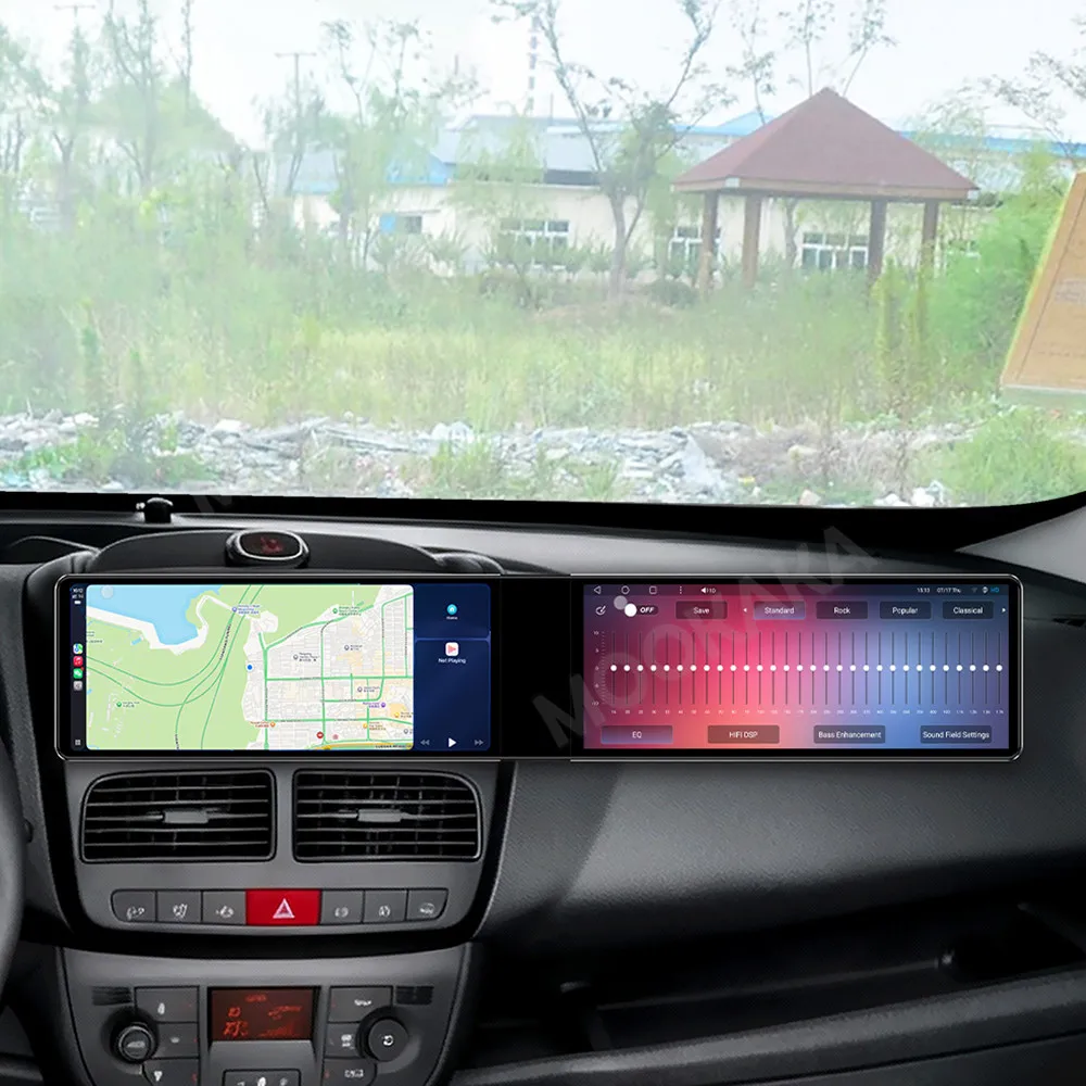 Android Auto Car Radio GPS Navigation For Fiat Doblo 2010-2015 Dual Screen Co-pilot 24.6 Inch Stereo Multimedia Carplay Headunit