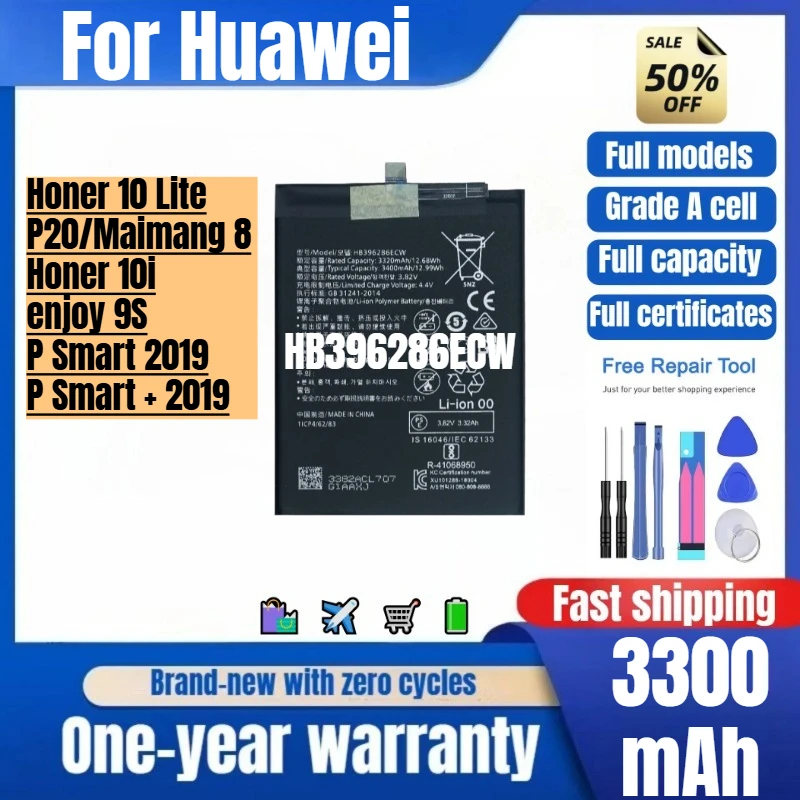 HB396286ECW for Huawei Honer 10 Lite/P20/Maimang 8/Honer 10i/enjoy 9S/P Smart 2019/P Smart + 2019 Phone Battery Replacement