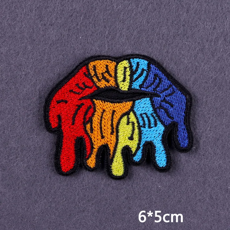 Flamme Schädel Patch Kleidung Punk Bestickt Patches Für Kleidung Eisen Auf Patch Auf Kleidung Thermoadhesive Patches Jacke Abzeichen DIY – Detail 36
