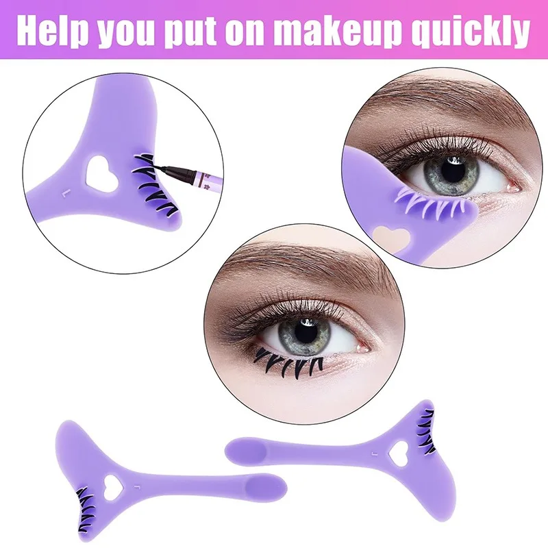 2Pcs Eye Makeup Aid Tool Set Eyelash Stamps Eyeliner Helper Eyebrow Rulers  for Eyeliner Eyelash Eyebrow Lip Line