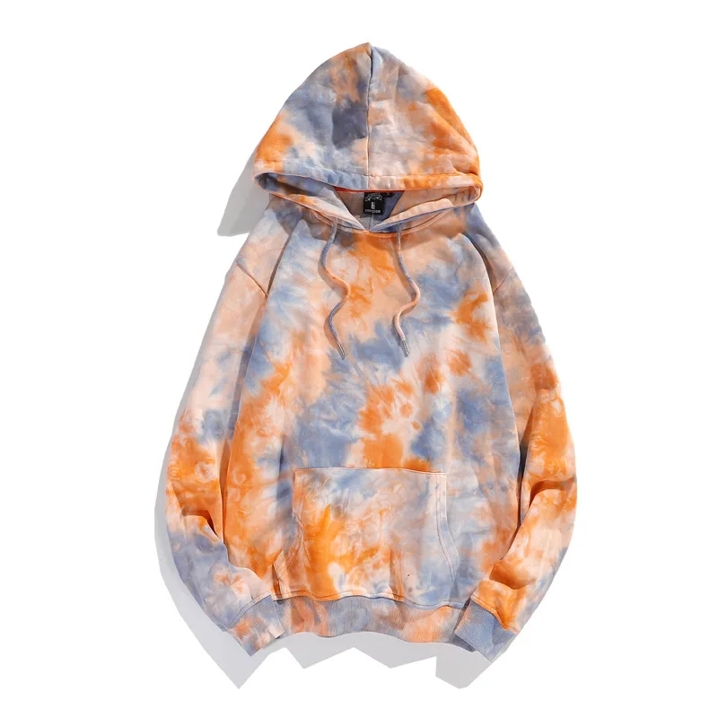 

Весна 2026: Стильная толстовка в гонконгском стиле для пар, свободного кроя, с эффектом окрашивания, мужская повседневная одежда, американский стиль, с длинным рукавом