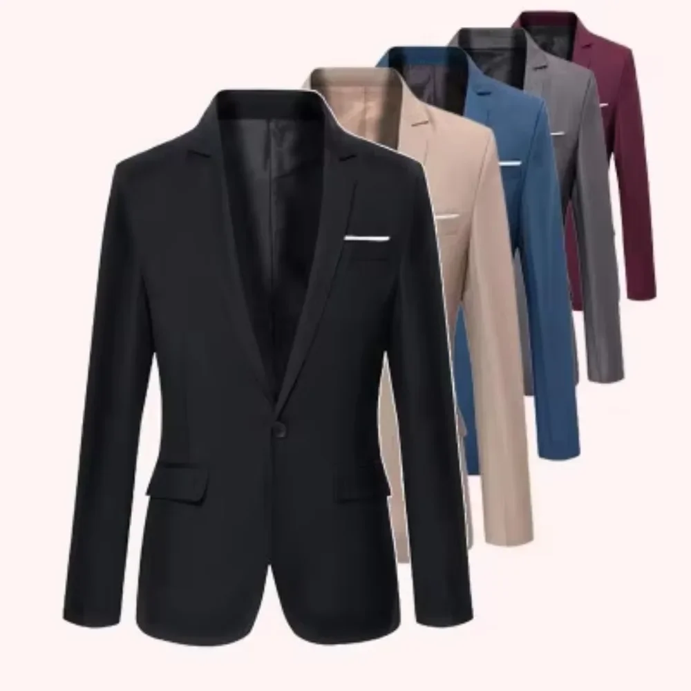 

Men Blazer Single Button Cardigan Full Sleeve Slim Fit Turn Down Collar Top Blazer Solid Smart Casual Outwear Spring 2025