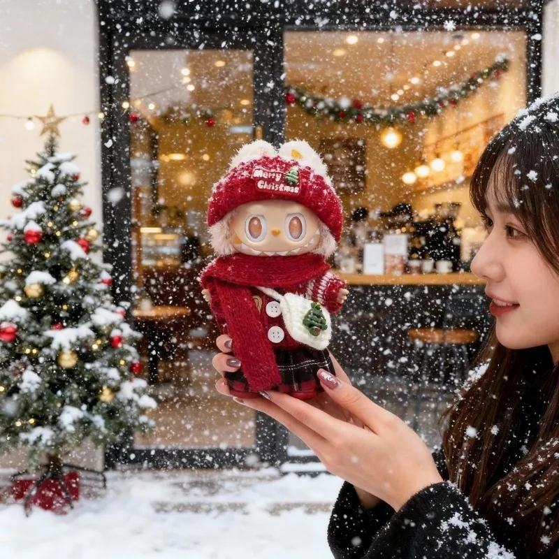 人形の服 15-17 センチメートルラブブ服メリークリスマス帽子ミニぬいぐるみ人形アクセサリー新年ドレスギフト