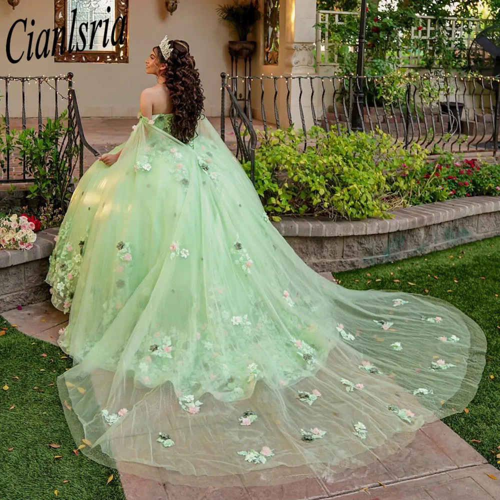 

Mint Green Sweetheart Ball Gown Quinceanera Dresses Tulle Lace Formal Vestido De 15 Anos Quinceanera 2023 Princess Party Dress