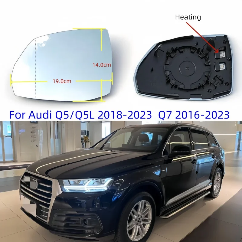 

For Audi Q5/Q5L 2018-2023 Audi Q7 2016-2023 Rearview Side Glass Lens With Heat OEM 4M0857535B 1PC Left Side Mirror