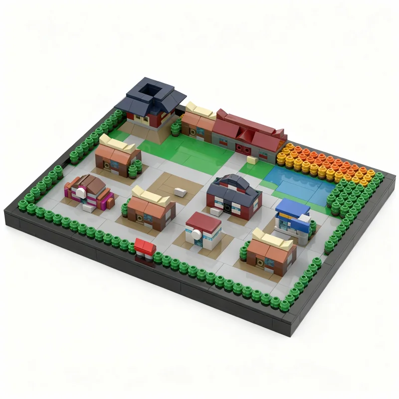 

902pcs MOC Ecruteak City Johto Architecture Model Building Blocks Construction Toy Christmas Gifts DIY Creative Idea Education