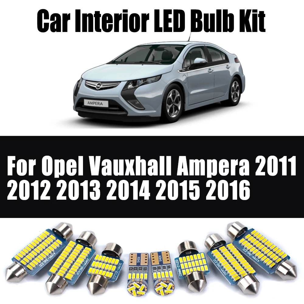 

12Pcs Canbus LED Interior Map Dome Light Reading Bulb Kit For Opel Vauxhall Ampera 2011 2012 2013 2014 2015 2016 Car Lighting