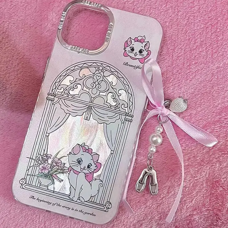 New Kawaii Disney Marie Cat The Aristocats Phone Cases Cute Dustproof Soft Case Iphone15/14/pro/max/12/11 Anti-Fall Girl Gift