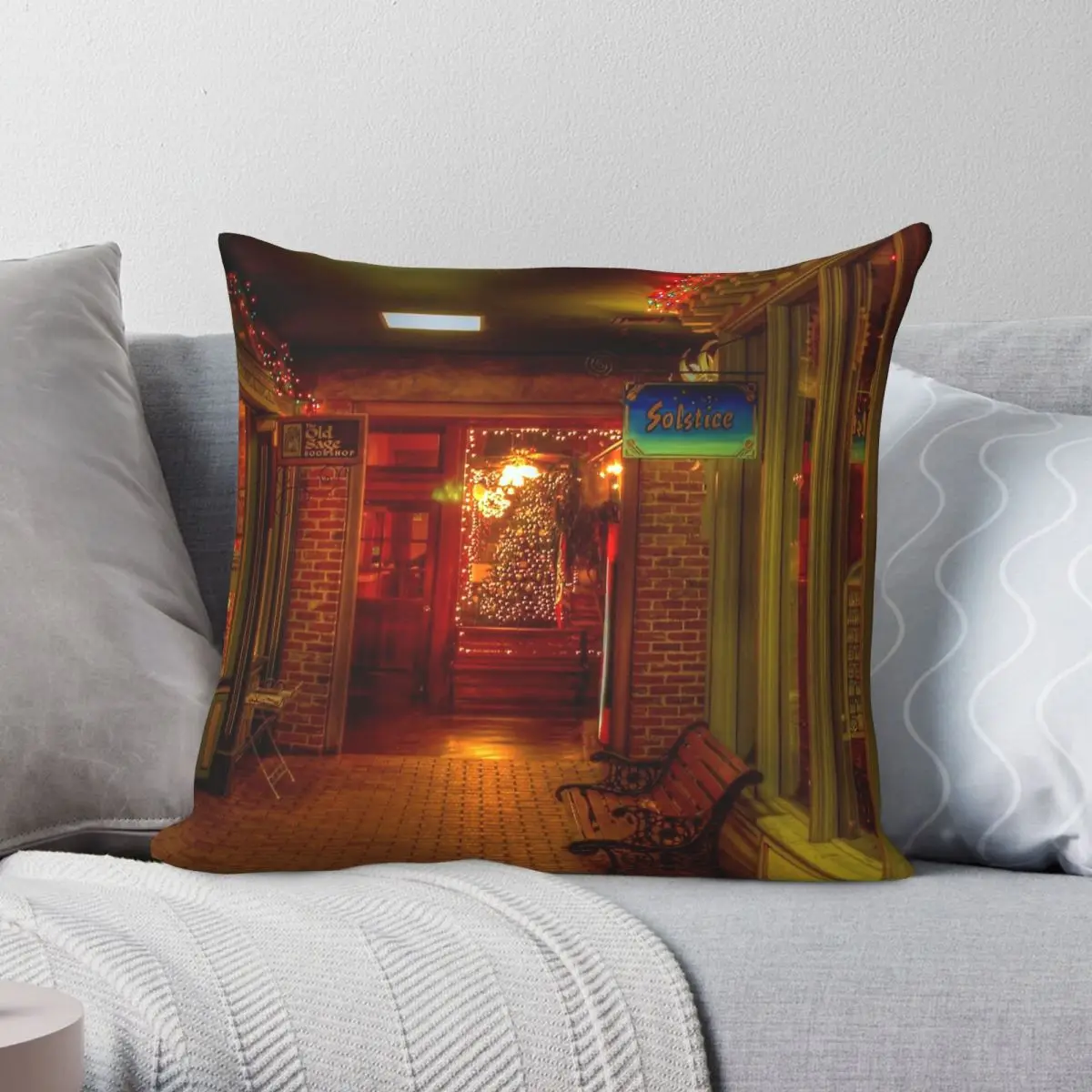 Arizona Prescott Christmas Shopping Pillowcase Polyester Linen Velvet Pattern Decorative Throw Pillow Case Sofa Cushion Cover