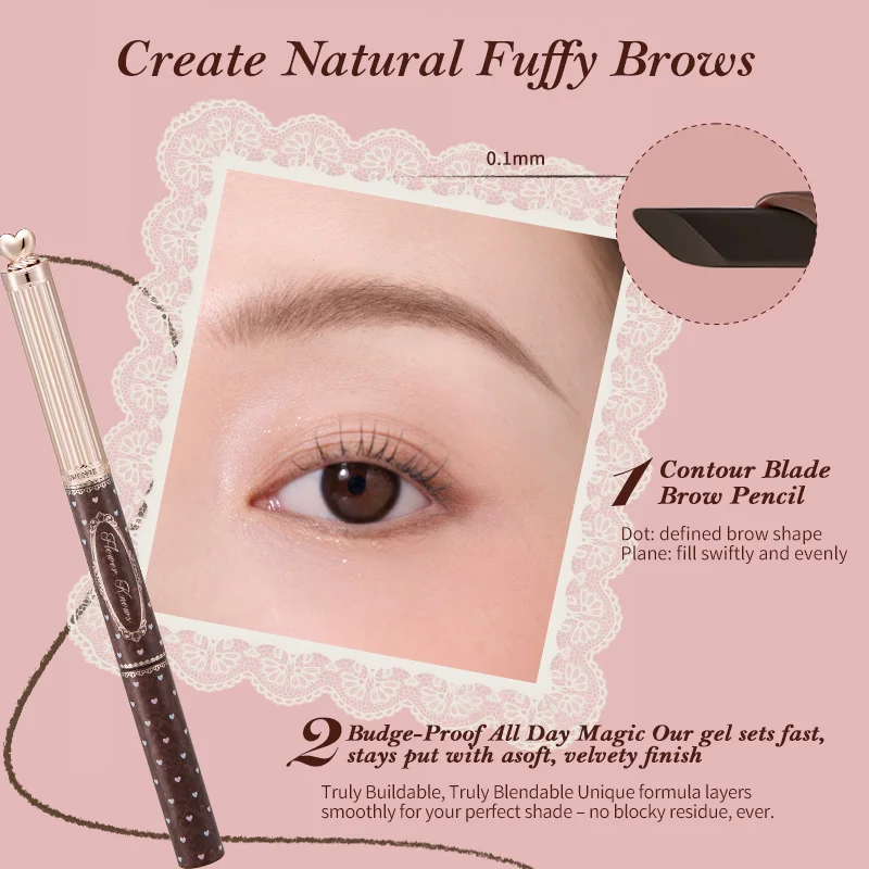 Flowerknows The Sweetie Bear Collection Dual-Ended Brow Gel & Pencil Eyebrow Enhancers Korean Makeup Eyebrow Pencil