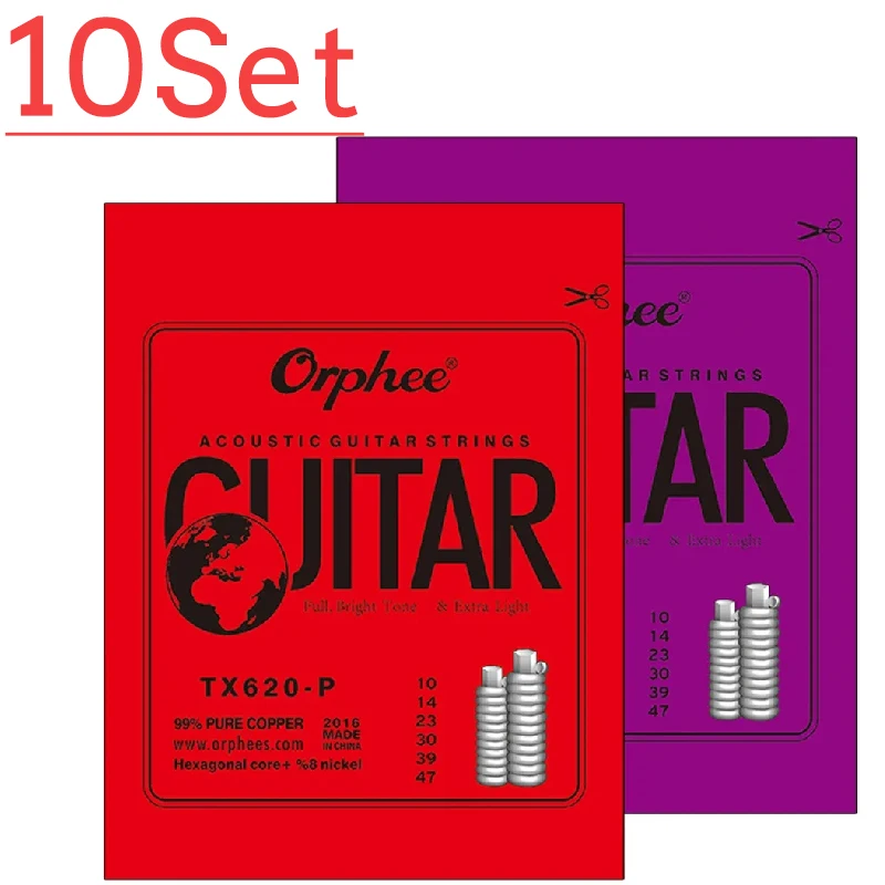 orphee-tx620-シリーズ-アコースティックギター弦セット-1-10-エクストラライト-ブロンズ-ブライトトーン-ギターアクセサリー
