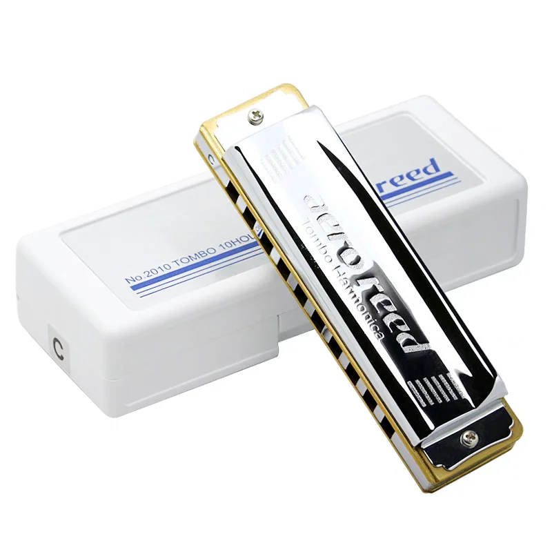 

Tombo Diatonic Harmonica aero reed No. 2010 10 Holes Major Blues Harp Professional Armonica Alu comb Mouth Organ Instrumentos