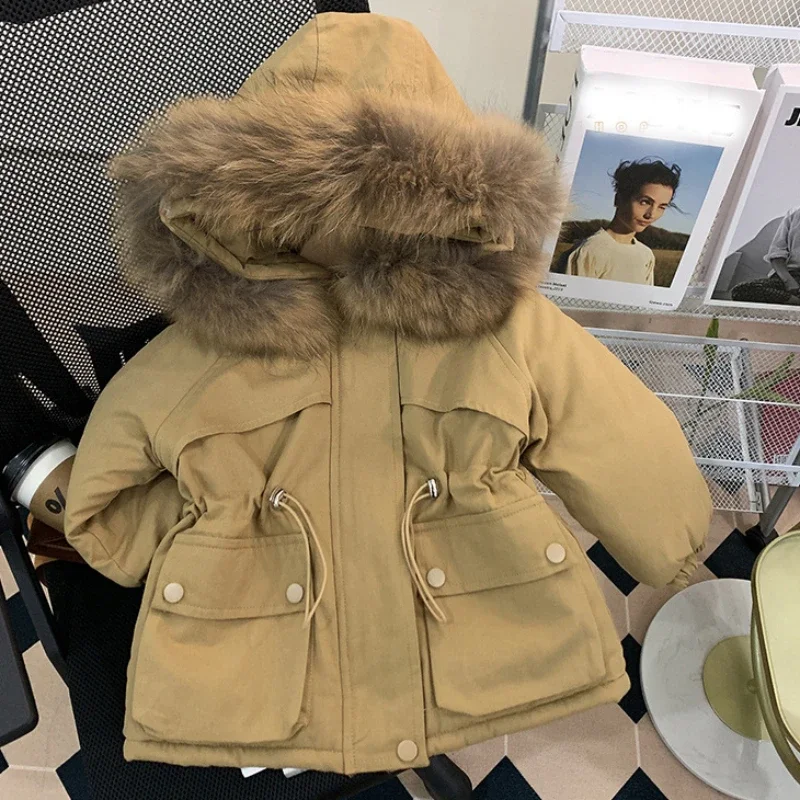 Girl Coat Plush Cotton Jacket Baby Girl Cotton Jacket Children Cotton Jacket Winter Clothes for Girls Winter Coat Outerwear Sac