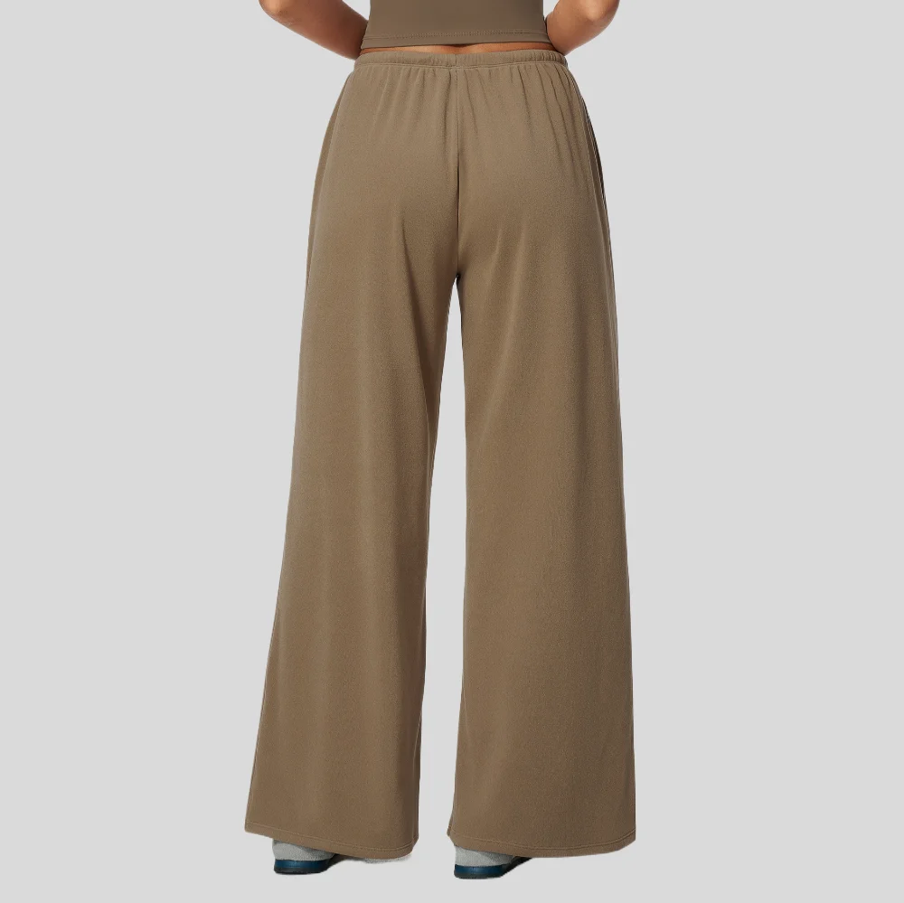 winter Women Yoga Pants Wide Leg Sweatpants High Waist Loose Drawstring Elastic Waist Pockets Gym Workout Running Fitness Pants