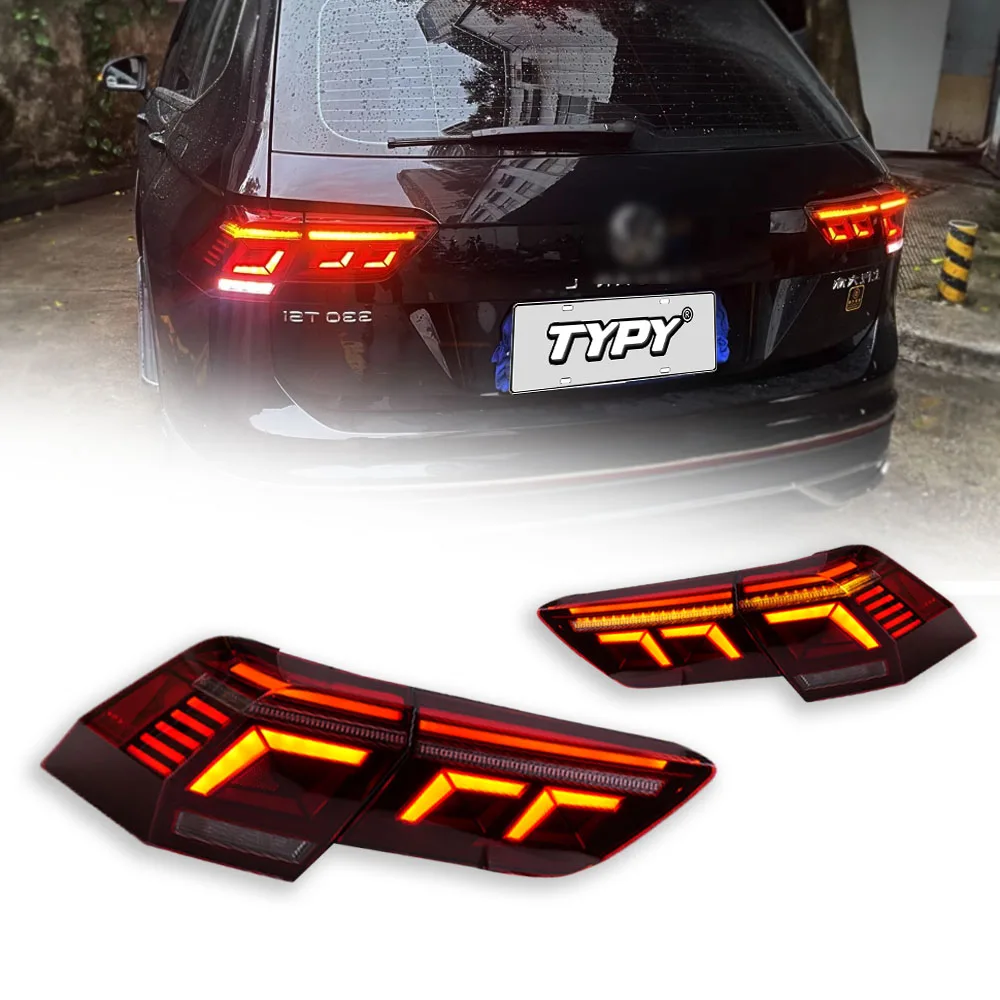 New LED Taillight Upgrade Modified Full Tail Lamp Car Accessories For Volkswagen Tiguan 2017-2022 Dynamic Turn Signals