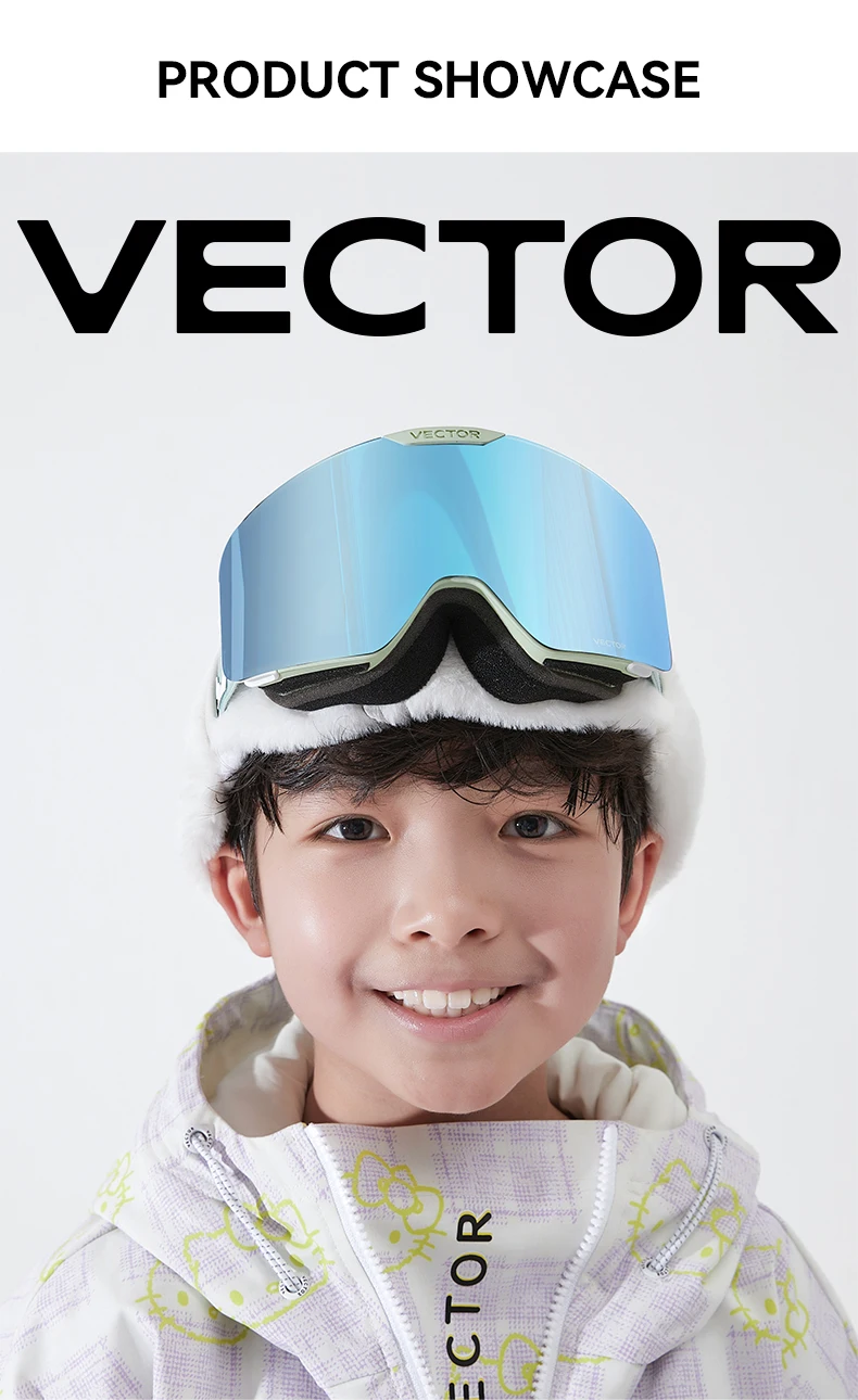 VECTOR Brand Ski Goggles Children Snowboard Goggles Glasses for Skiing UV400 Protection Skiing Snow Glasses Anti-Fog Ski Mask