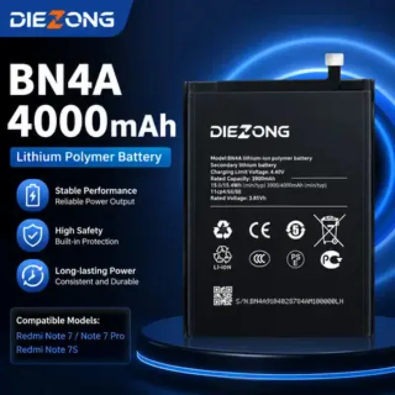 New BN4A for Xiaomi Redmi Note 7/7Pro/7+ Mobile Phone Battery High Quality High Capacity Replacement Bateria Grade A Cell