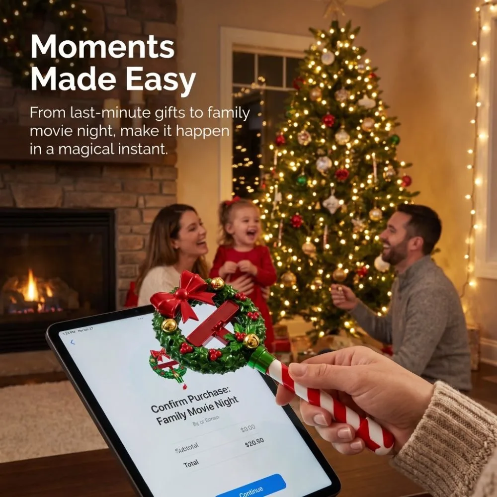 Creative Christmas Payment Magic Wand Christmas Tree Convenient Checkout 3D Print Wand Tap To Pay Portable Cute