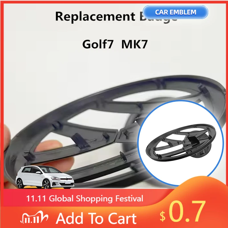 

Для Volkswagen VW наклейки на интерьер, 2 шт., сменный значок, передний капот автомобиля, гриль, задний багажник, эмблема, логотип для Golf 7 MK7 2014 201