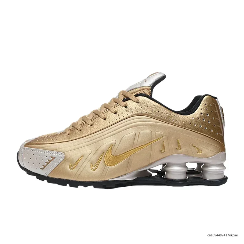 

Nike Shox R4 Black Silver Retro Air Columns Non-slip Cushioning Casual Men Running Shoes Athletic Sneakers Men